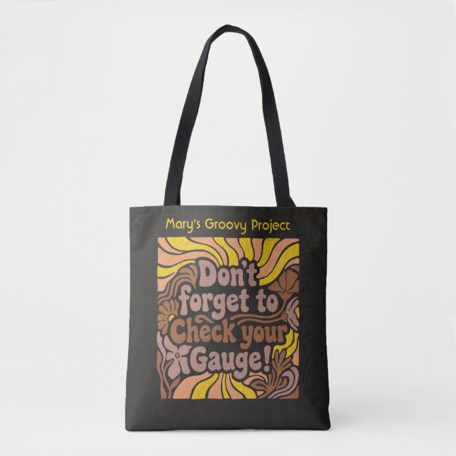 70's Knitting Project & Tote Bag (Front)
