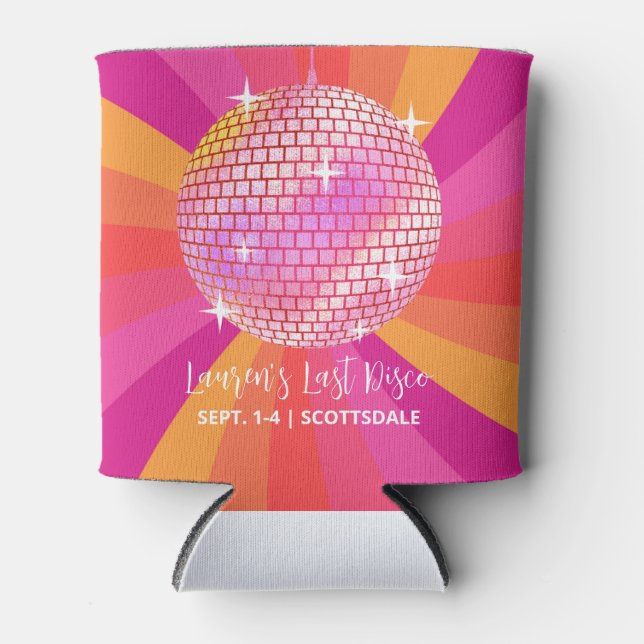 70s Last Disco Bachelorette Party Gift, SARA Can Cooler (Front)