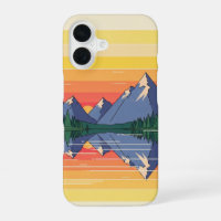 70s Minimalist Sunset Lake