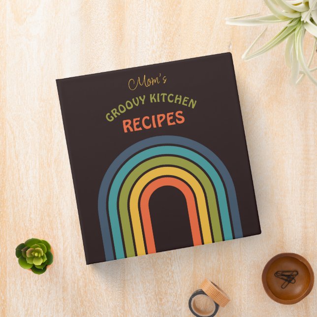 70s Orange Brown Teal Pattern Custom Binder (In Situ)