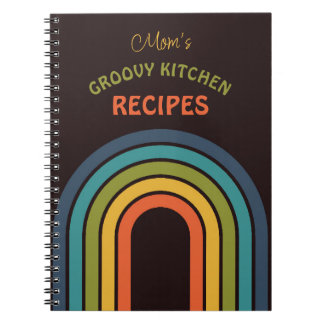 70s Orange Brown Teal Pattern Custom Notebook