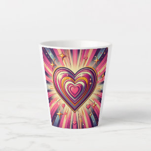 70s pop art heart/Valentines Latte Mug