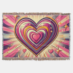 70s pop art heart/Valentine's  Mug Throw Blanket