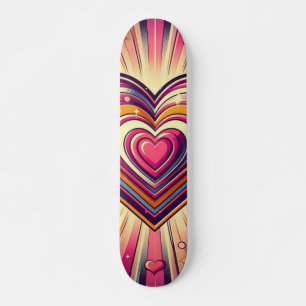 70s pop art heart/Valentines  Skateboard