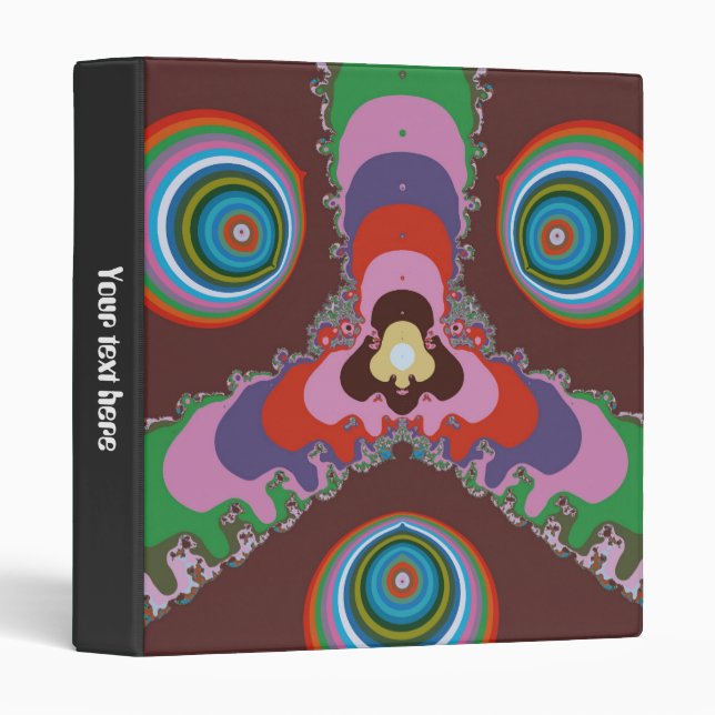70s Psychedelic Pattern Retro Art Binder (Front/Spine)