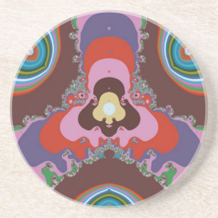 70s Psychedelic Pattern Retro Art Coaster