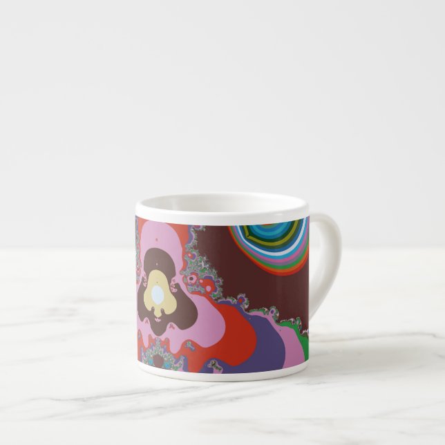 70s Psychedelic Pattern Retro Art Espresso Cup (Front Right)