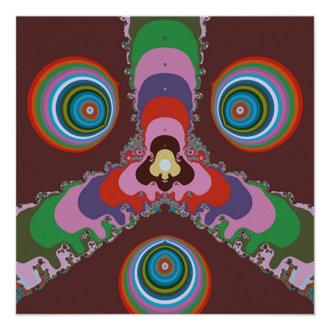 70s Psychedelic Pattern Retro Art Poster (Front)