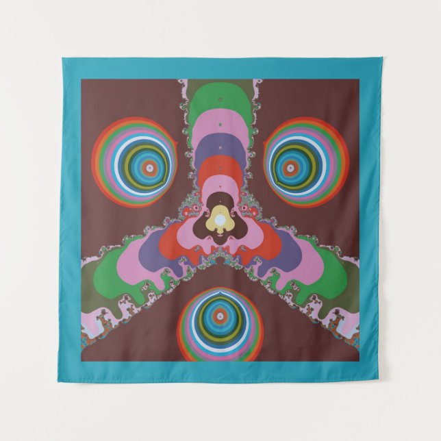 70s Psychedelic Pattern Retro Art Tapestry (Front)