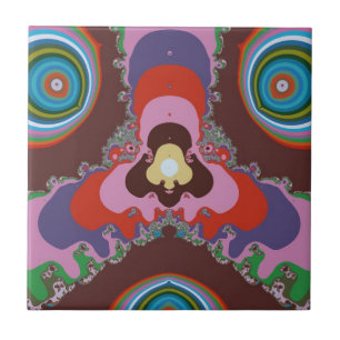70s Psychedelic Pattern Retro Art Tile
