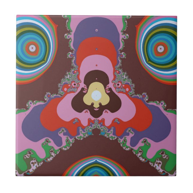 70s Psychedelic Pattern Retro Art Tile (Front)