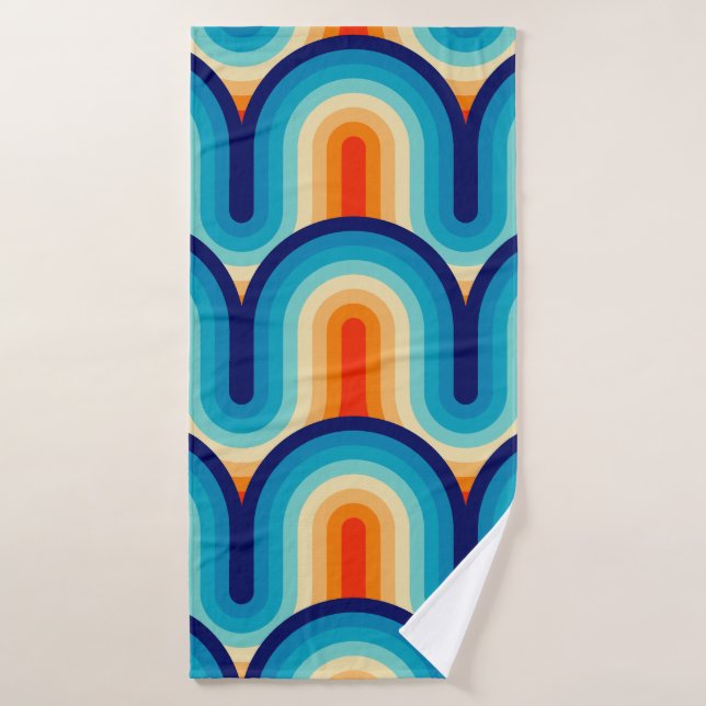 70s Rainbow Curves Bath Towel (Bath Towel)