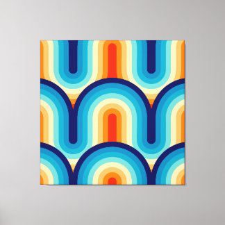 70s Rainbow Curves Canvas Print