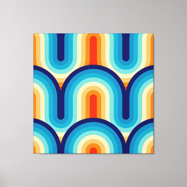 70s Rainbow Curves Canvas Print (Front)