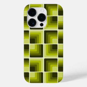 70s Rainbow Squares Monochrome Green Case-Mate iPhone 14 Pro Case