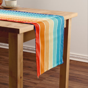 70s Rainbow Stripes Long Table Runner