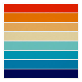 70s Rainbow Stripes Poster