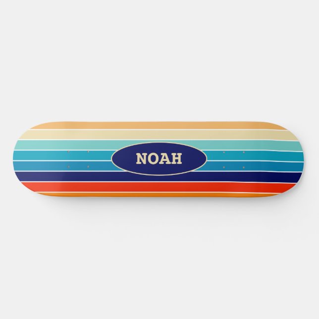 70s Rainbow Stripes Skateboard (Horz)