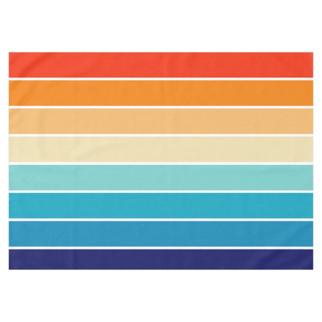 70s Rainbow Stripes Tablecloth (Front (Horizontal))
