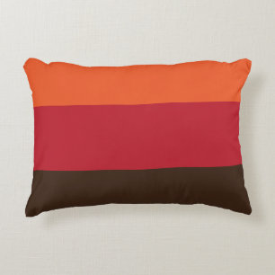 70s Retro 3 Striped Vintage Colour Pattern Accent Pillow