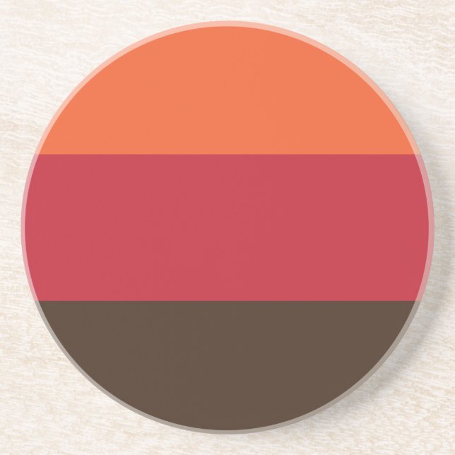 70s Retro 3 Striped Vintage Colour Pattern Coaster (Front)