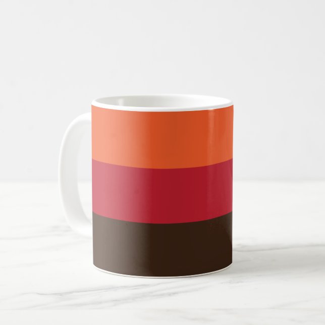 70s Retro 3 Striped Vintage Colour Pattern Coffee Mug (Front Left)
