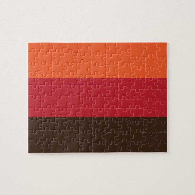 70s Retro 3 Striped Vintage Colour Pattern Jigsaw Puzzle (Horizontal)