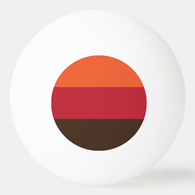 70s Retro 3 Striped Vintage Colour Pattern Ping Pong Ball (Front)