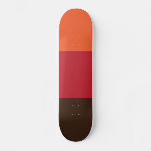 70s Retro 3 Striped Vintage Colour Pattern Skateboard