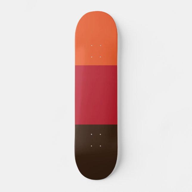 70s Retro 3 Striped Vintage Colour Pattern Skateboard (Front)