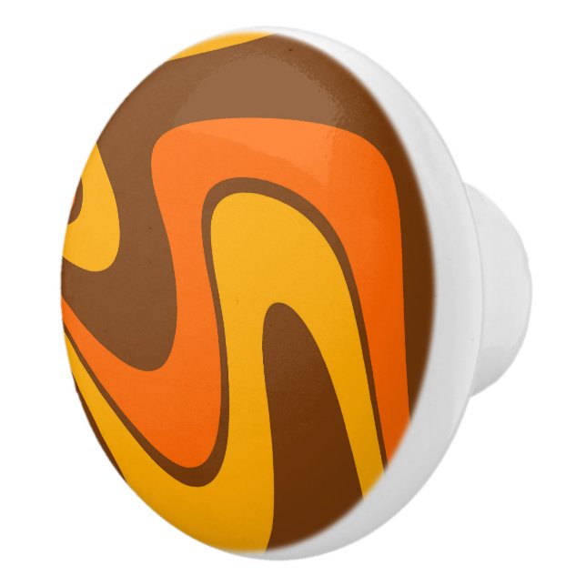 70s Retro Abstract Lava Design Ceramic Knob (Right)