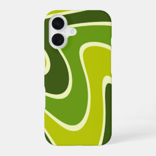 70s Retro Abstract Lava Design iPhone 16 Case