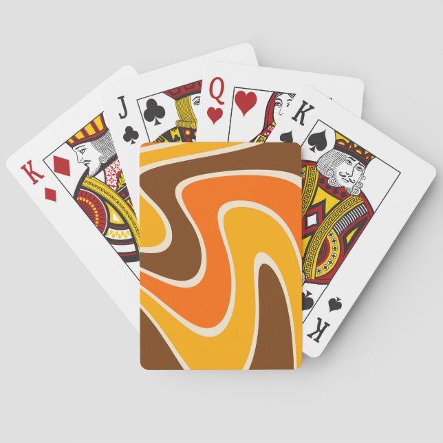70s Retro Abstract Lava Design Playing Cards (Back)
