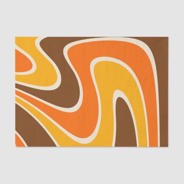 70s Retro Abstract Lava Design Tissue Paper (Front)