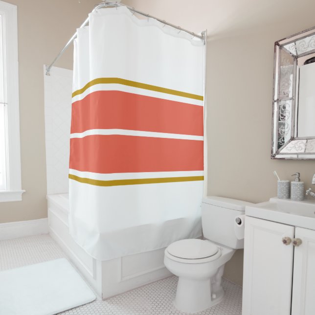 70s Retro Bold Twin Orange White Racing Stripes  (In Situ)