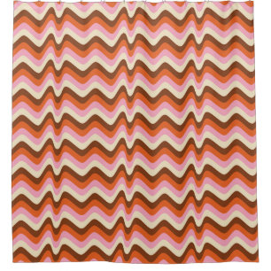 70s Retro Brown Pink Waves