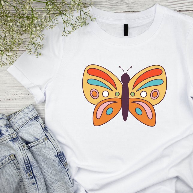 70's Retro Butterfly Woman's Basic T-shirt (Creator Uploaded)