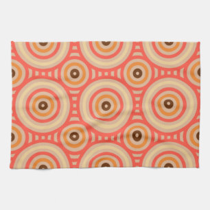 70s Retro Circular Geometric Pattern. Kitchen Towel