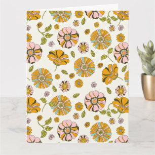 70's Retro Floral Pattern Card