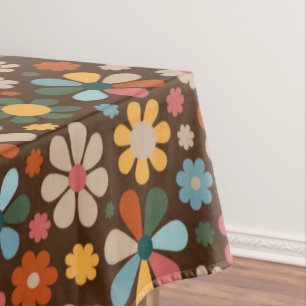 70's Retro Flower Pattern Tablecloth