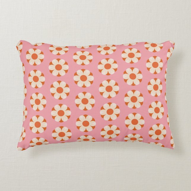 70s Retro flower power pattern backgroundretro, 70 Accent Pillow (Front)