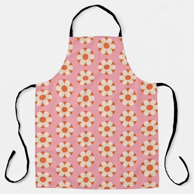70s Retro flower power pattern backgroundretro, 70 Apron (Front)