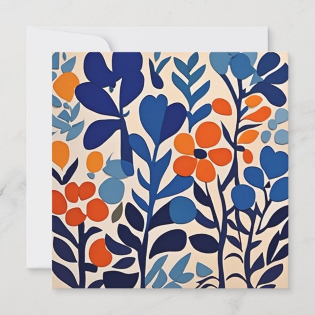 70's retro flowers holiday card (Front)