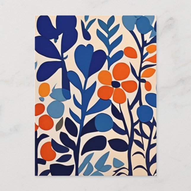 70's retro flowers postcard (Front)