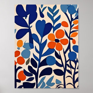 70's retro flowers poster
