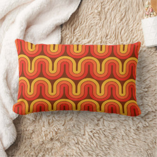 70s Retro Geometric Design Lumbar Pillow