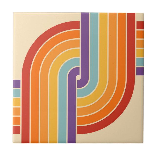 70s Retro Geometric Design Tile (Front)
