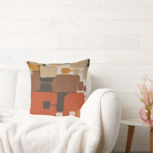 70s Retro Geometric Throw Pillow