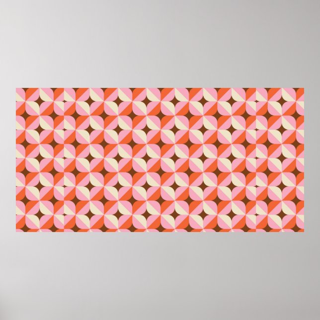 70s Retro Geometric Vintage Pattern Poster (Front)