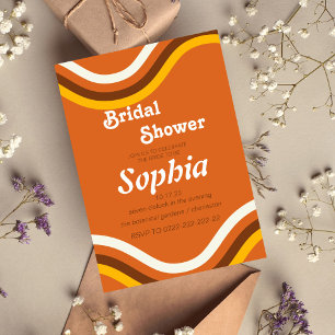 70S  RETRO groovy hippie BRIDAL SHOWER  Invitation